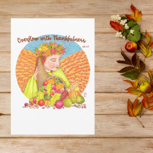 Overflow with Thankfulness Thanksgiving Card