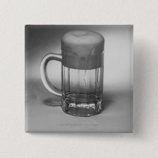 Overflowing beer glass 15 cm square badge