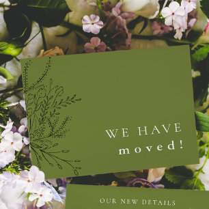 Overflowing Bouquet Green Moving Announcement