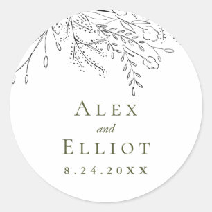 Overflowing Bouquet Wedding  Classic Round Sticker