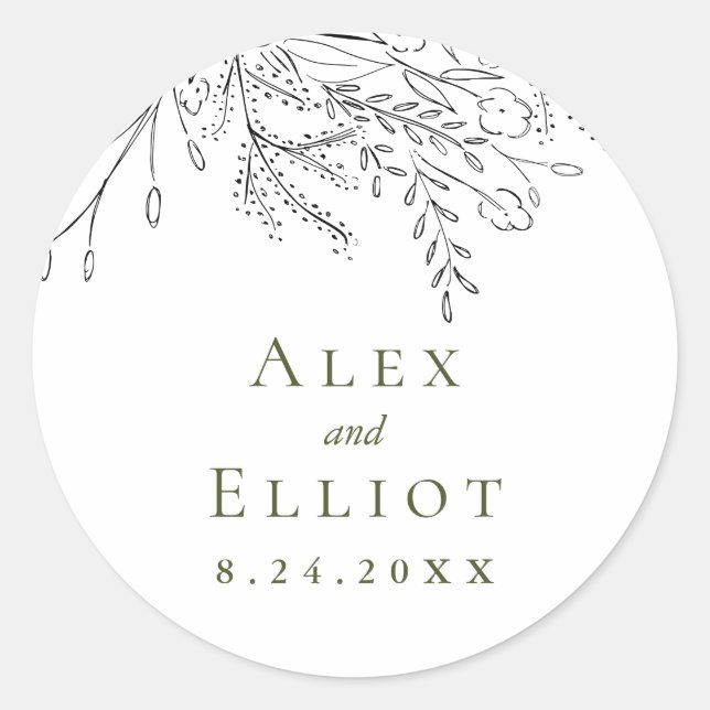 Overflowing Bouquet Wedding  Classic Round Sticker (Front)