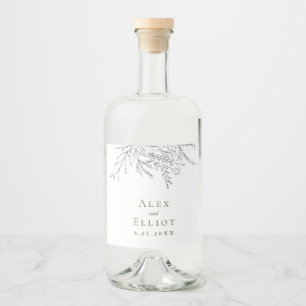Overflowing Bouquet Wedding Liquor Bottle Label