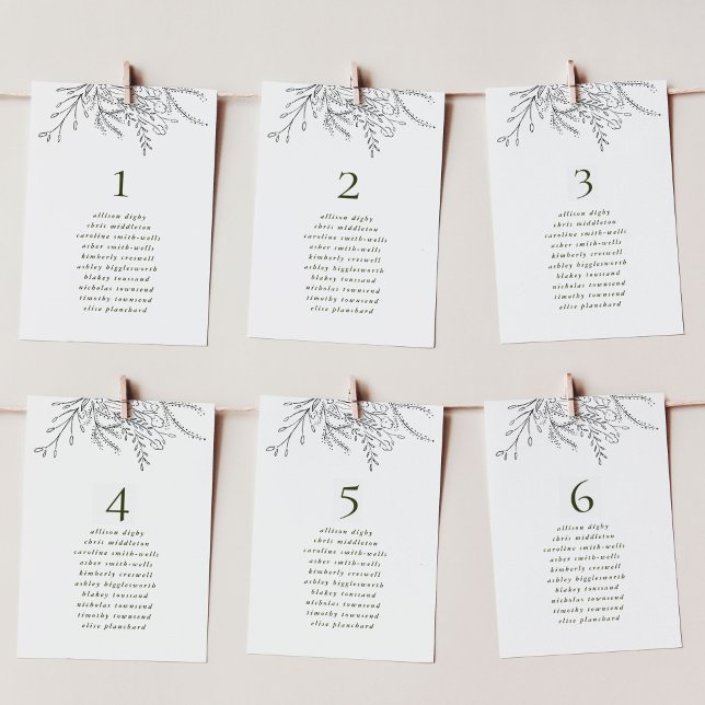 Overflowing Bouquet Wedding Table Seating Chart Table Number (Overflowing bouquet floral wedding table number sign.)