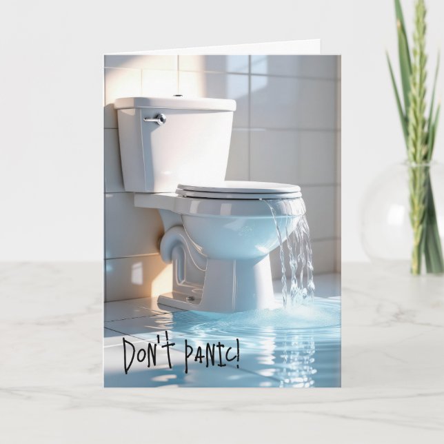 Overflowing Toilet Getting Older Birthday Humour Card (Front)