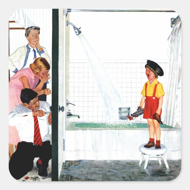 Overflowing Tub Square Sticker (Front)