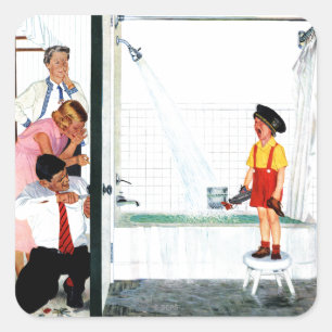 Overflowing Tub Square Sticker
