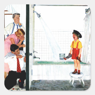 Overflowing Tub Square Sticker