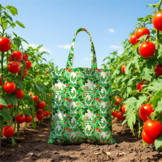 Overgrown tomato garden fabric