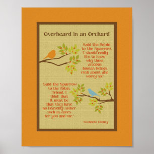 "Overheard in an Orchard" (Robin & Sparrow) Poster