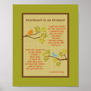 "Overheard in an Orchard" (Robin & Sparrow) Print