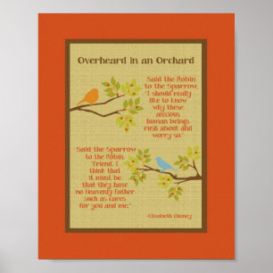 "Overheard in an Orchard" (Robin & Sparrow) Print
