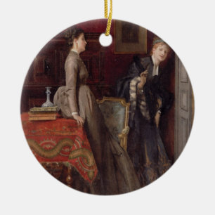 Overheard (oil on panel) ceramic tree decoration