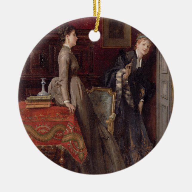 Overheard (oil on panel) ceramic tree decoration (Front)