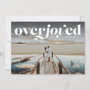 Overjoyed Christmas holiday newlywed photo card