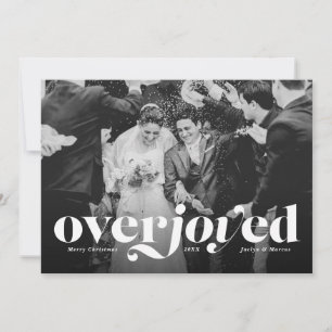 Overjoyed Christmas Holiday newlywed photo card