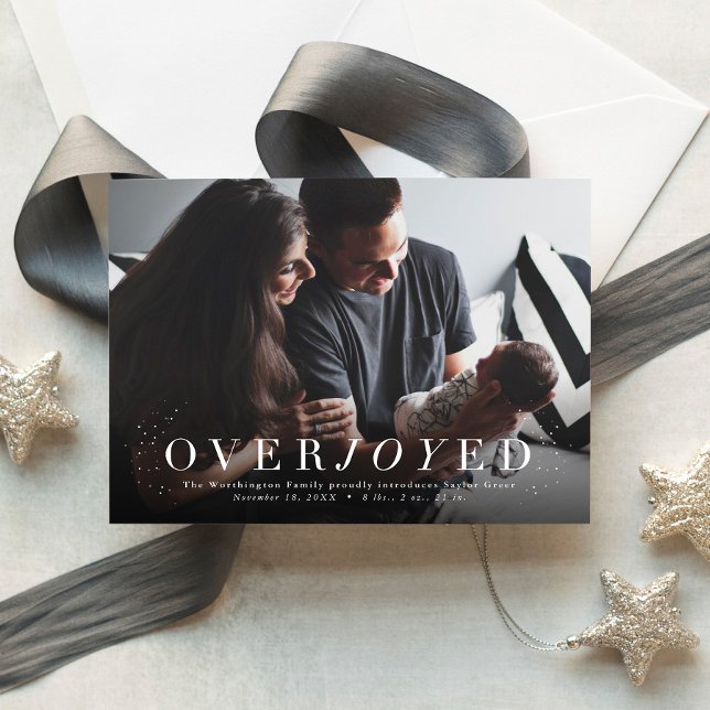 Overjoyed holiday photo birth announcement (Creator Uploaded)