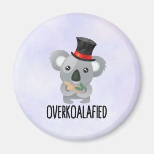 Overkoalafied Pun Cute Koala in Top Hat Magnet