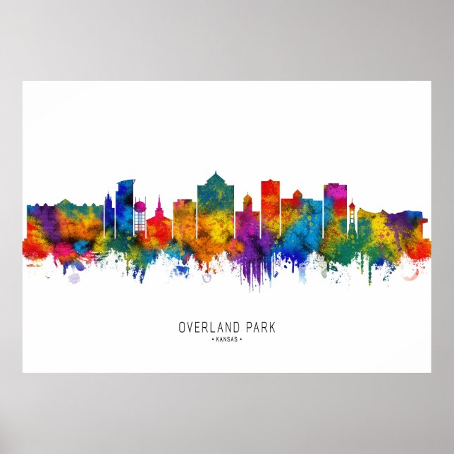 Overland Park Kansas Skyline Poster (Front)