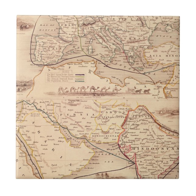 Overland Route to India Tile (Front)