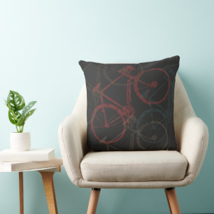 Overlapped Bicycles on Black Pillow