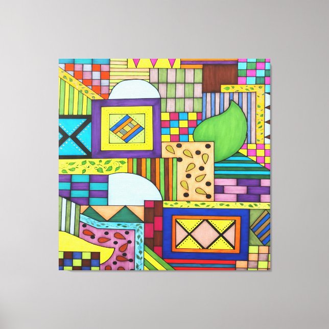 Overlapped Blocks Canvas Print (Front)