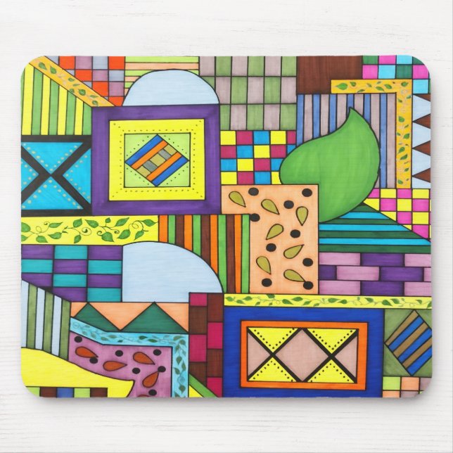 Overlapped Blocks Mouse Mat (Front)