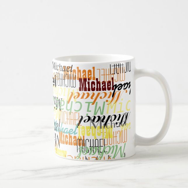 Overlapped Colour Names stamped all-over  Coffee Mug (Right)