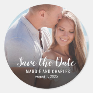 Overlapped Photo Save The Date Stickers