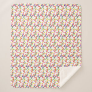 Overlapping Abstract Hearts Pattern Sherpa Blanket