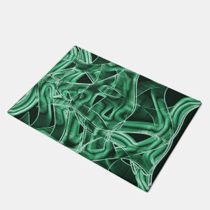 Overlapping and crossed green acrylic cutouts doormat