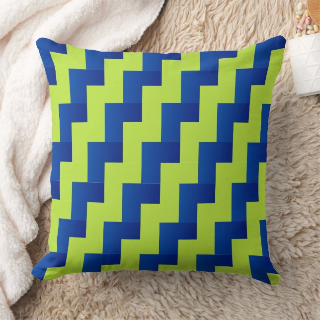 Overlapping Blue and Green  Cushion (Blanket)