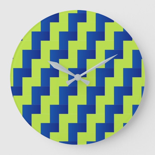 Overlapping Blue and Green  Large Clock (Front)