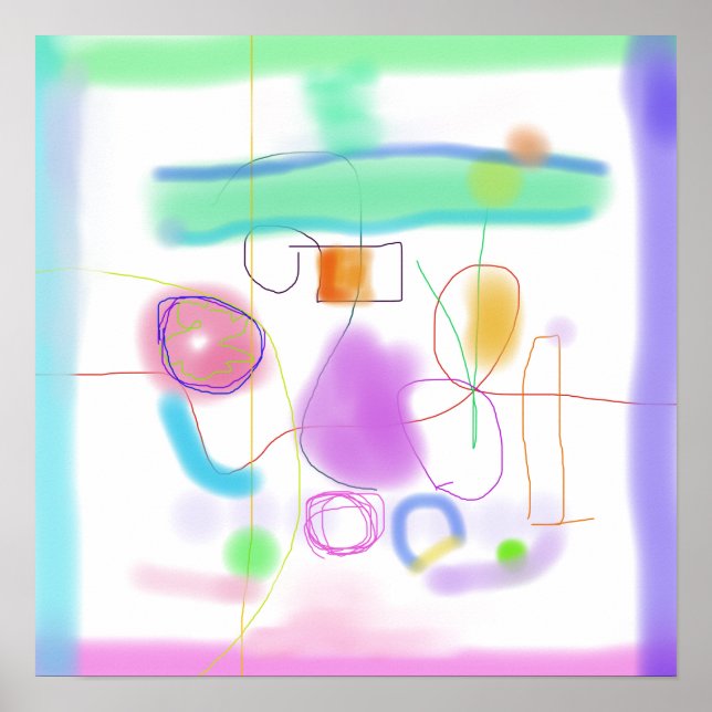 Overlapping Bright Colours and Abstract Shapes Poster (Front)