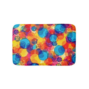 Overlapping Circles Color Chaos Art Bath Mat