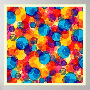 Overlapping Circles Color Chaos Art Poster