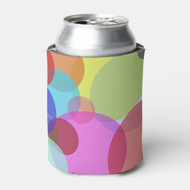 Overlapping Circles Colorful Abstract Art Can Cooler (Can Front)