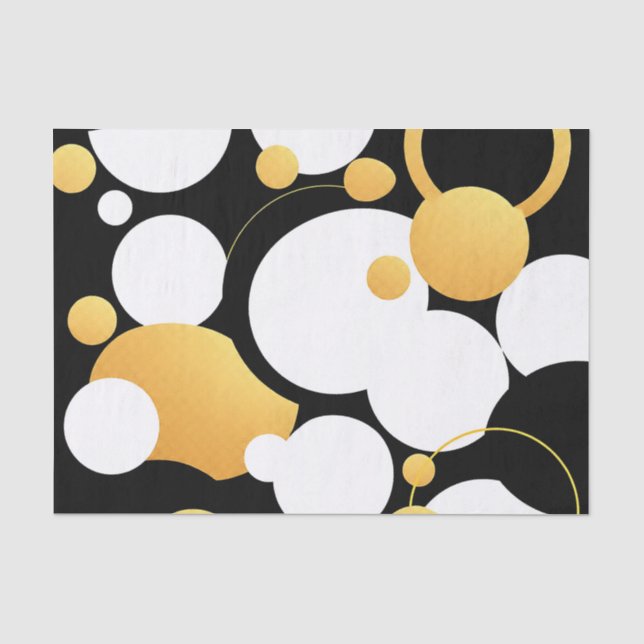 Overlapping Circles in Black  Tissue Paper (Front)