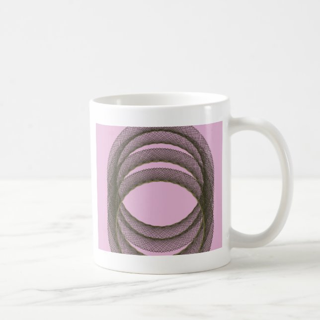 overlapping circles in purple background abstract coffee mug (Right)