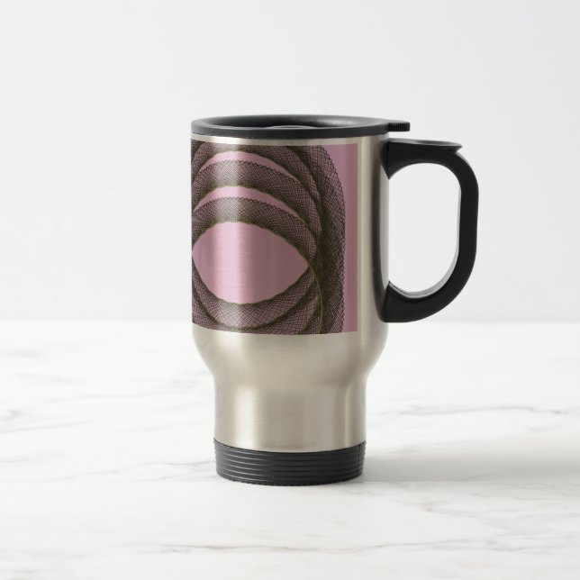overlapping circles in purple background abstract travel mug (Right)