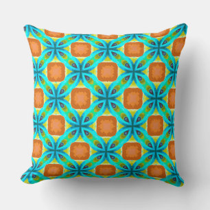 Overlapping Circles of Teal Colours Cushion