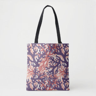 Overlapping Corals Purple Red Peach Tote Bag
