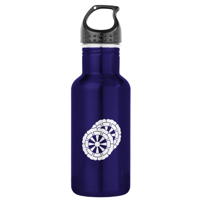 Overlapping flower-shaped Genji carts 532 Ml Water Bottle (Front)