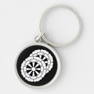 Overlapping flower-shaped Genji carts Key Ring