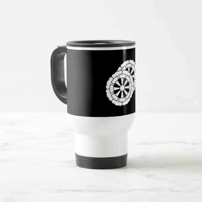 Overlapping flower-shaped Genji carts Travel Mug (Front Left)
