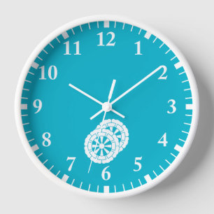Overlapping flower-shaped Genji carts Wall Clock