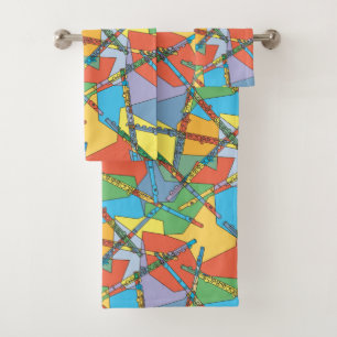 Overlapping Flutes Bath Towel Set