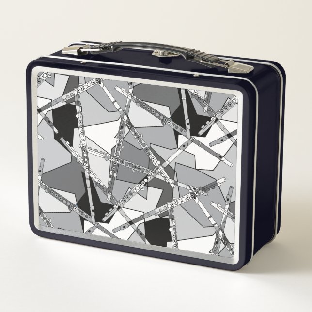 Overlapping Flutes Metal Lunch Box (Back)