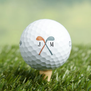 Overlapping Golf Clubs Customisable Initials Favou Balls