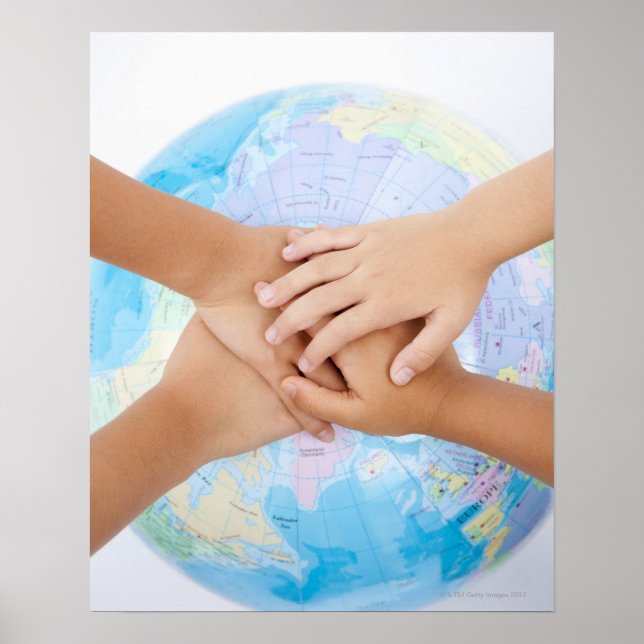 Overlapping hands and a globe poster (Front)
