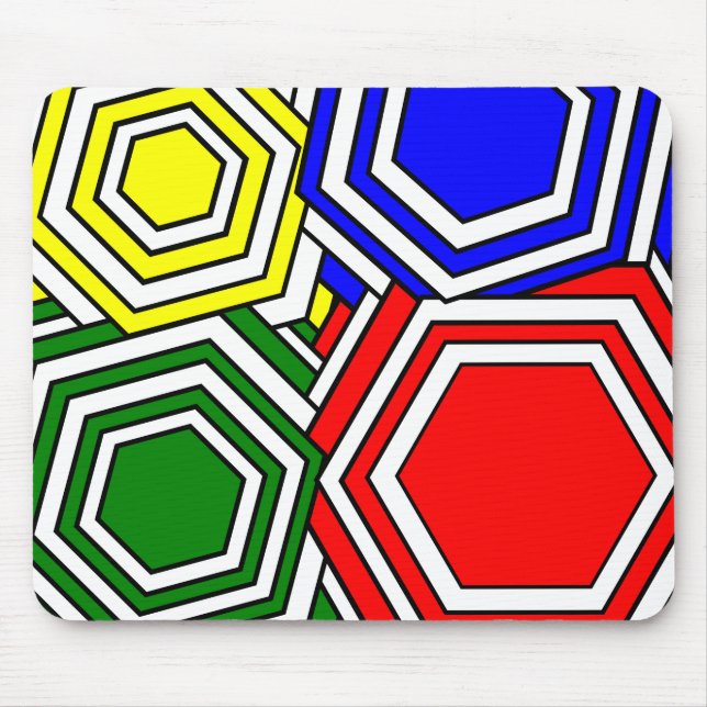 Overlapping Hexagons  Mouse Mat (Front)